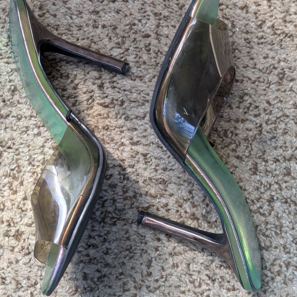 Nine West Green and Silver Sandals